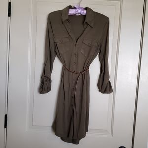 Army green mini dress